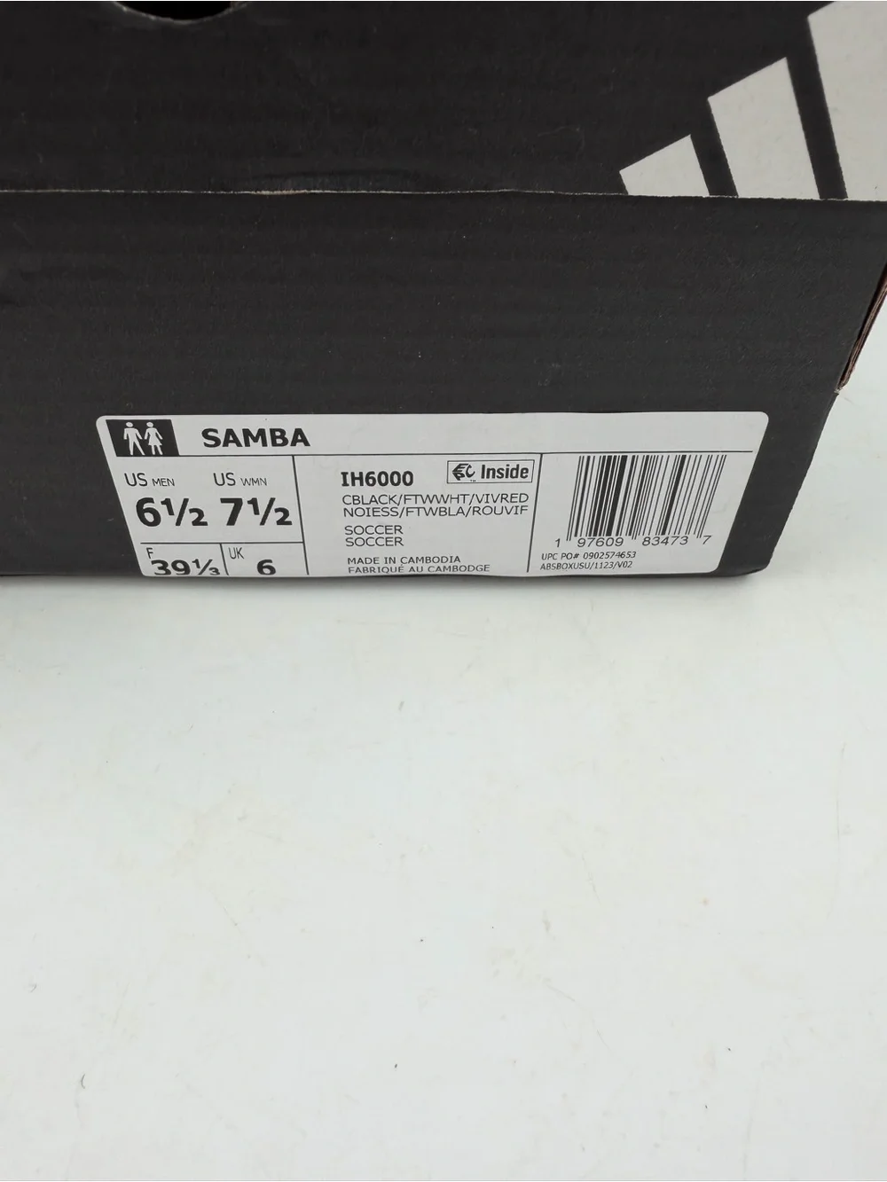 Adidas Unisex Samba Black Indoor Running Shoes Sneakers - M-6 1/2; W- 7 1/2